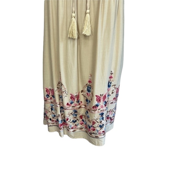 ODDY Boho Embroidered Tie Front Babydoll Dress - Picture 4 of 10